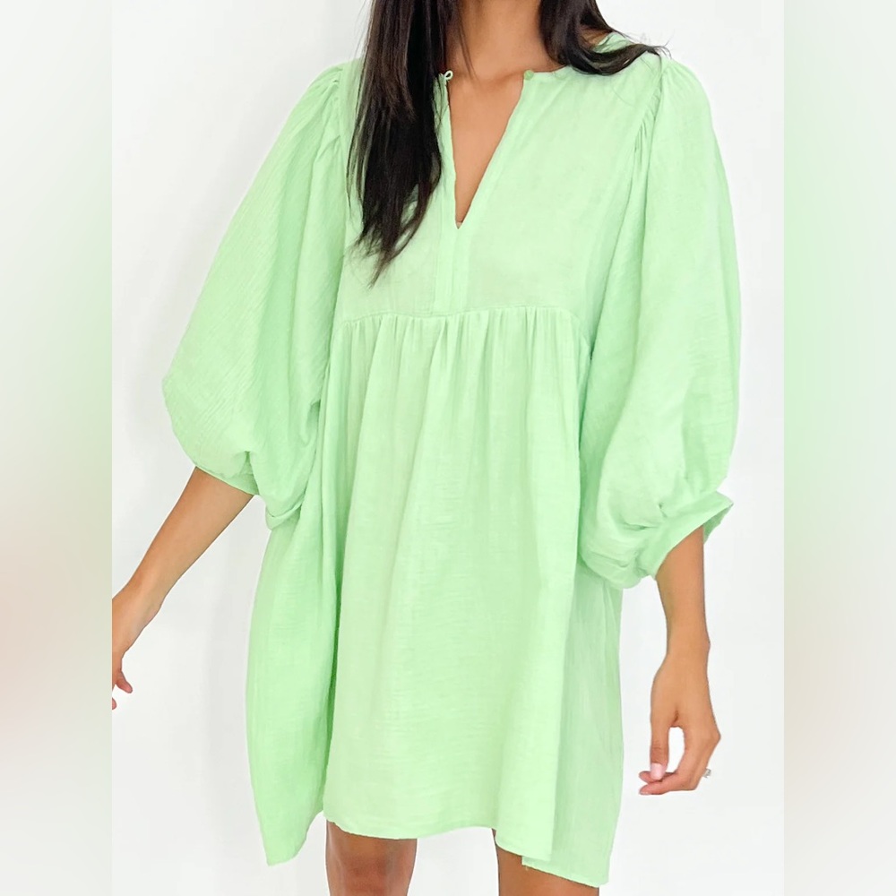 Emerson Babydoll Dress | Lime - L Shop Talulah